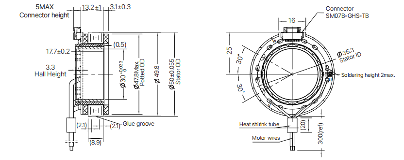 50ZWC15X-1 50mm frameless motor drawing
