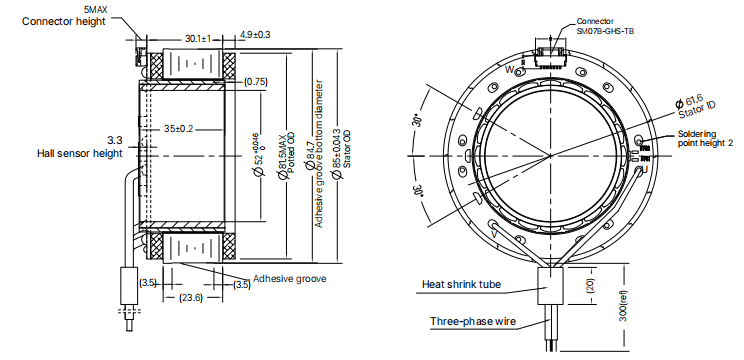 85ZWC35X-1 85mm frameless motor drawing