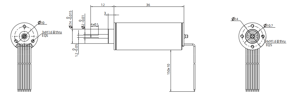 14mm slotless brushless dc motor drawing