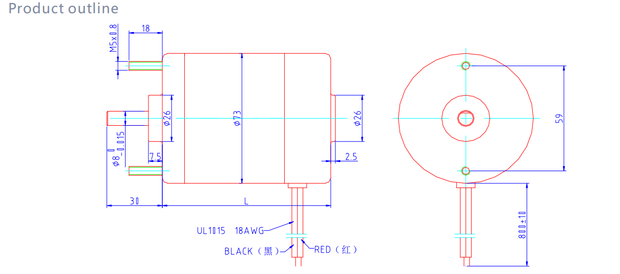 73ZYT brushed dc motor drawing