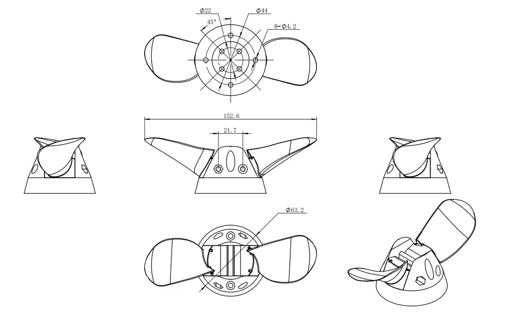 6374 Motor 140KV 3600W Waterproof Brushless DC Motor for Surfing Boat Underwater Thruster |Hydro | Efoil