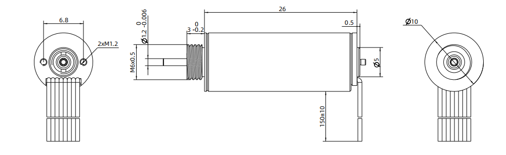 10mm slotless brushless DC motor drawing