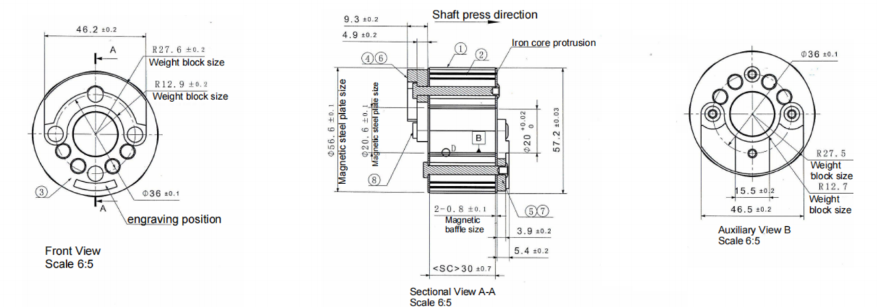 94mm 94O.D. desenho de rotor de enrolamento concentrado