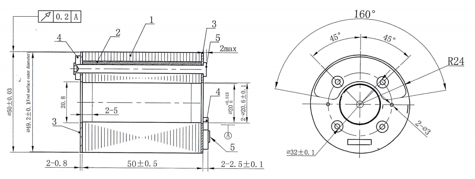 85mm J85O.D. concentrated winding rotor drawing