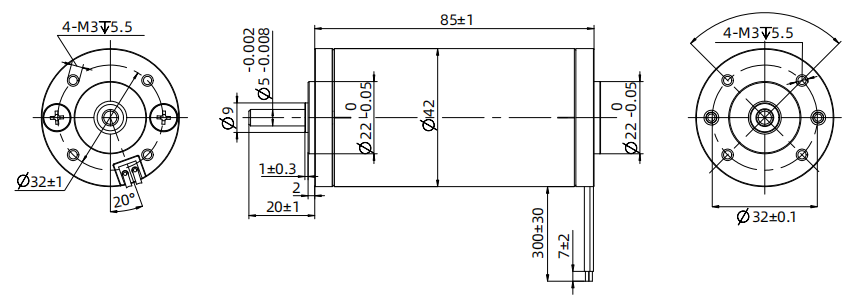 42ZYT brushed dc motor Drawing