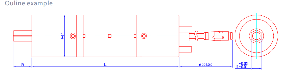 44mm brushless gear motor drawing