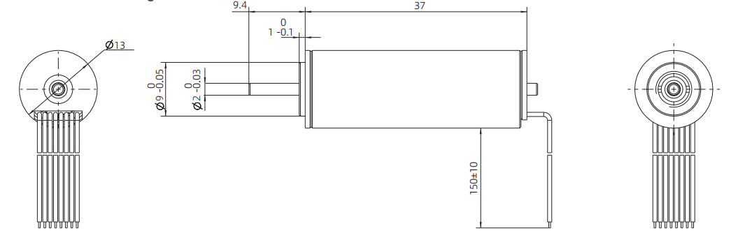 13mm slotless brushless dc motor drawing