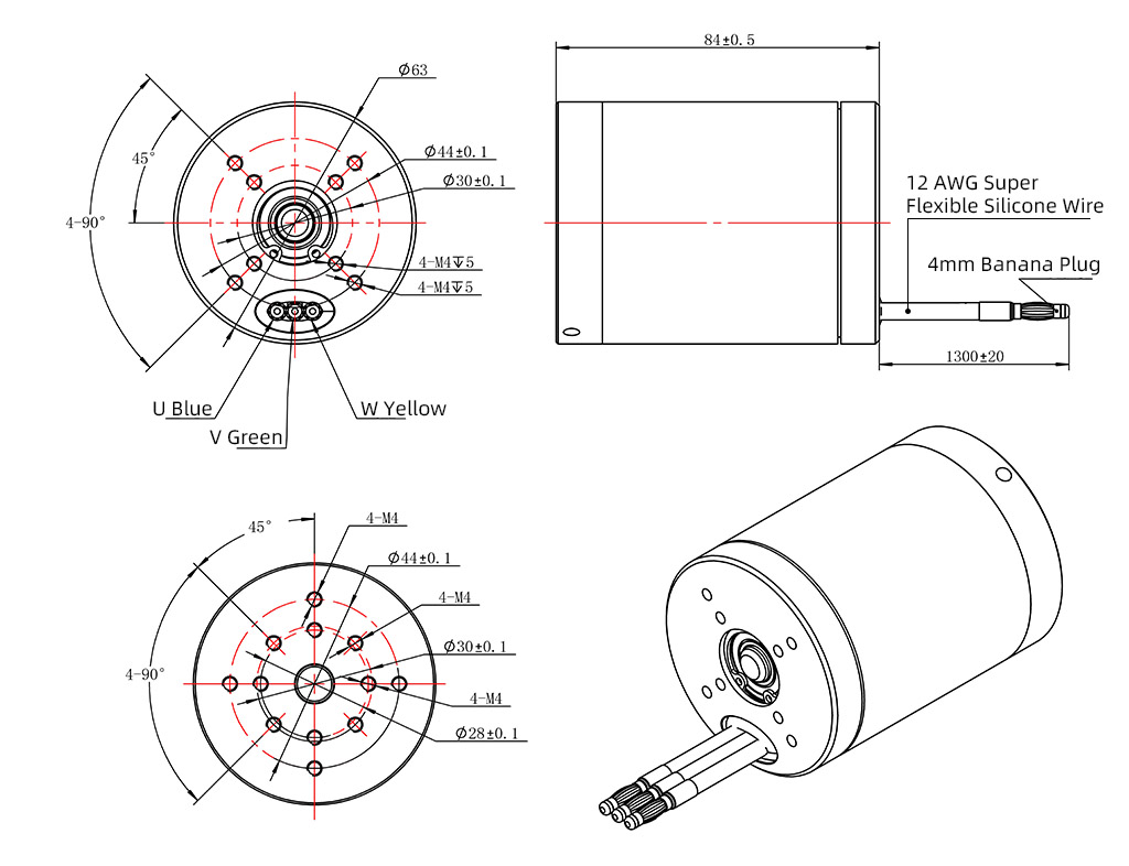 6384防水电机图纸